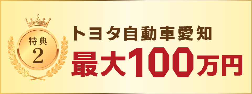 トヨタ自動車愛知：最大100万円　